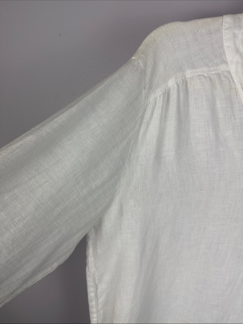 ROSEMARINE Made in Italy White Linen Tunic Henley Blouse Made in Italy Size L - Picture 4 of 13